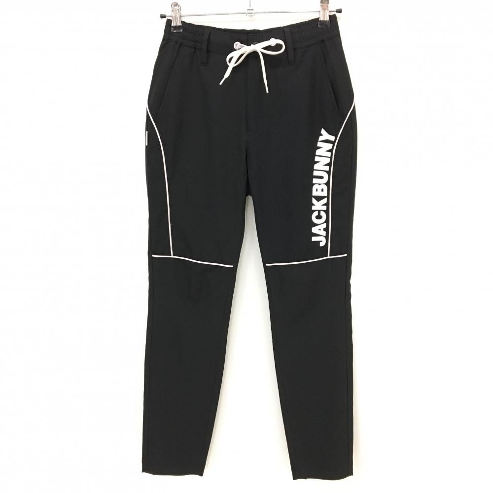 超美品】ジャックバニー パンツ 黒×白 パイピングライン ロゴプリント
