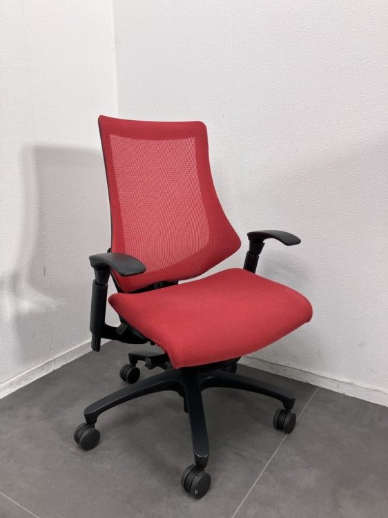 【中古品】イトーキ エフチェア 可動肘付エフチェア KG-177JA レッド