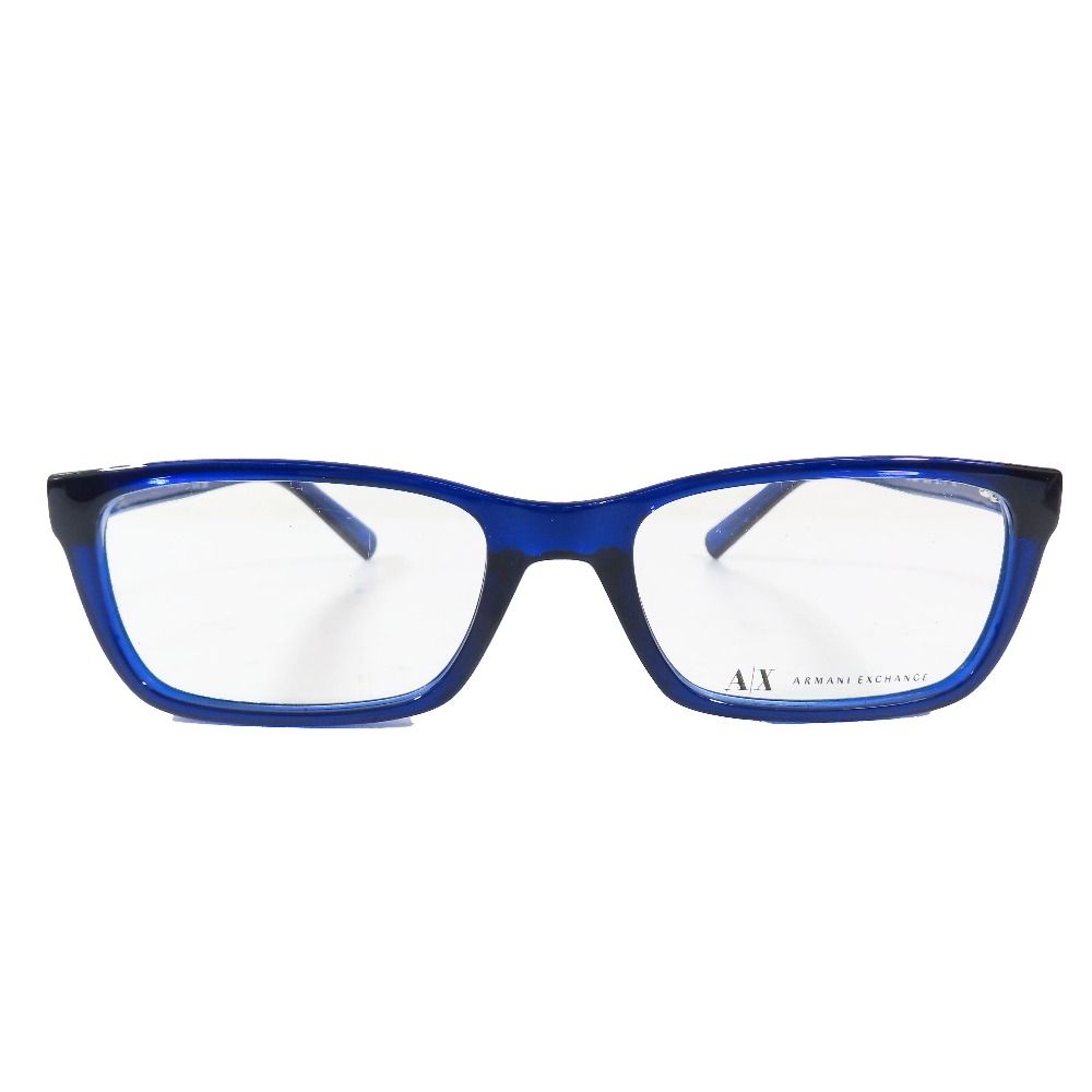 未使用 ARMANI EXCHANGE アルマーニエクスチェンジ AX 3007 8018 Marine Transparent メガネ サングラス デモレンズ 53□17 145 ブルー メンズ レディース 古着 中古 USED