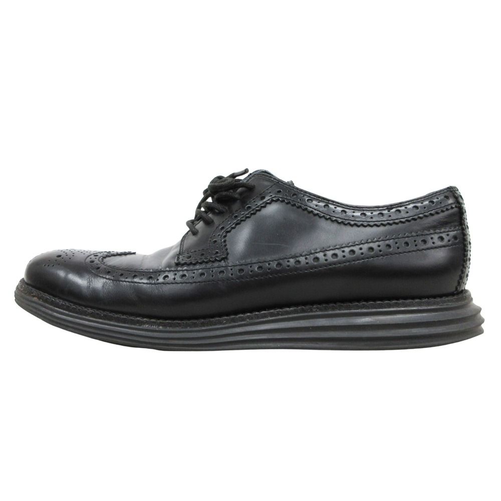 良品 COLE HAAN コールハーン ウィングチップ レザー ドレス シューズ 靴 革靴 サイズ9 26.5cm 黒 ブラック メンズ 古着 中古 USED