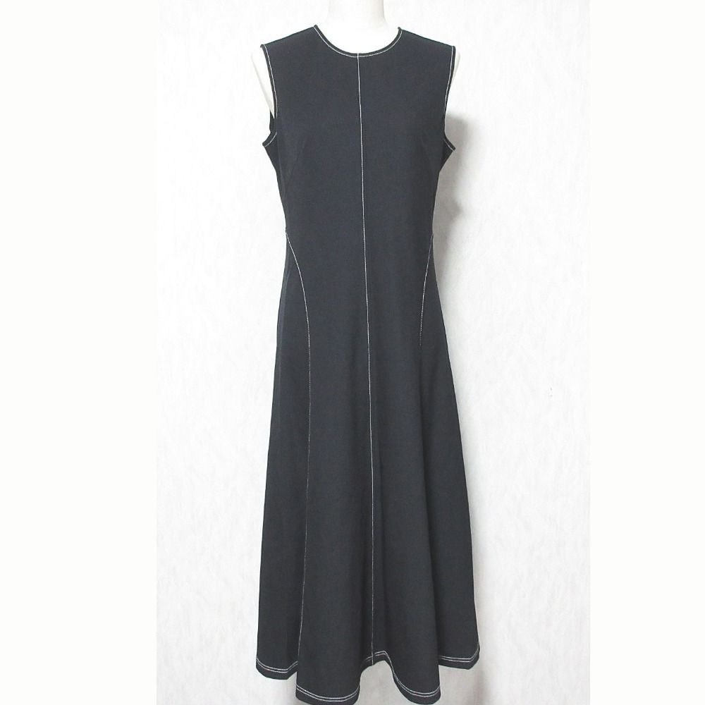 美品 25SS GRACE CONTINENTAL グレースコンチネンタル ステッチカットワンピース 0125232213 サイズ36 ブラック レディース 古着 中古 USED