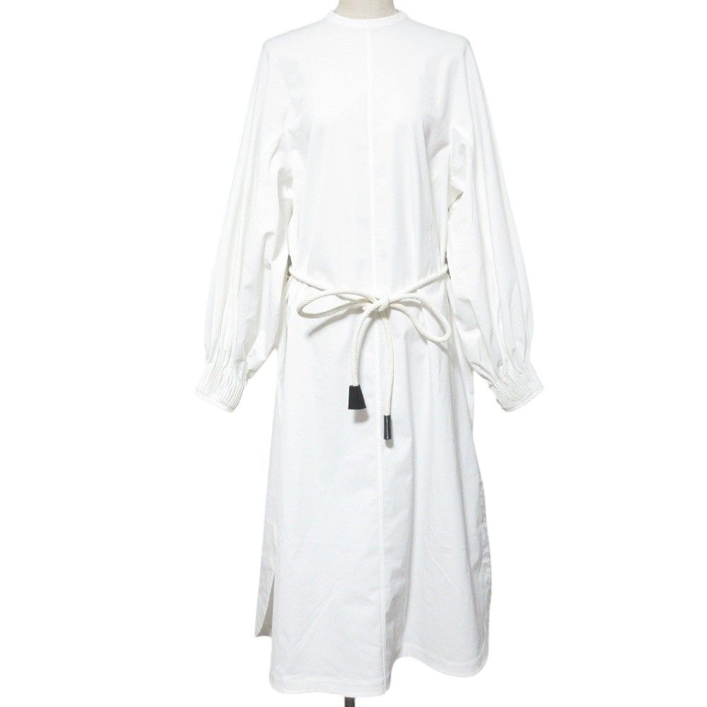 良品 HYKE ハイク TASLAN TWILL DRESS タスランツイルドレス ワンピース 212-16100 044 サイズ1 ホワイト レディース 古着 中古 USED