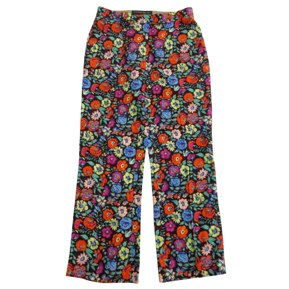 美品 ETRO エトロ ボタニカル プリント パンツ スラックス フラワー 花柄 38マルチカラー レディース 古着 中古 USED
