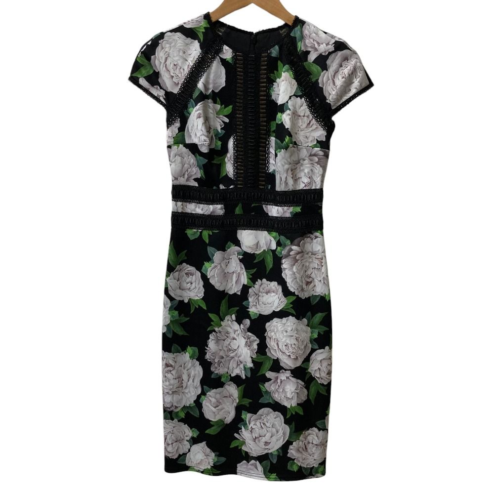 美品 TADASHI SHOJI タダシショージ フラワープリント フレンチ