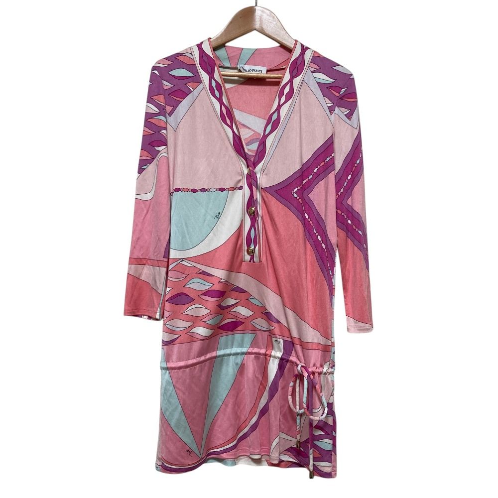 良品 EMILIO PUCCI エミリオプッチ プッチ柄 シルク100％ チュニック