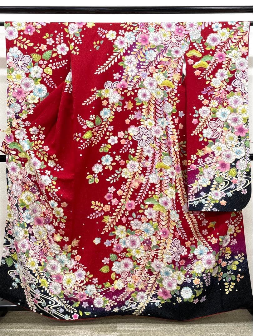振袖 やまと扱い 金彩 銀通し 辻ヶ花 身丈156cm 撥水加工済 HKT272