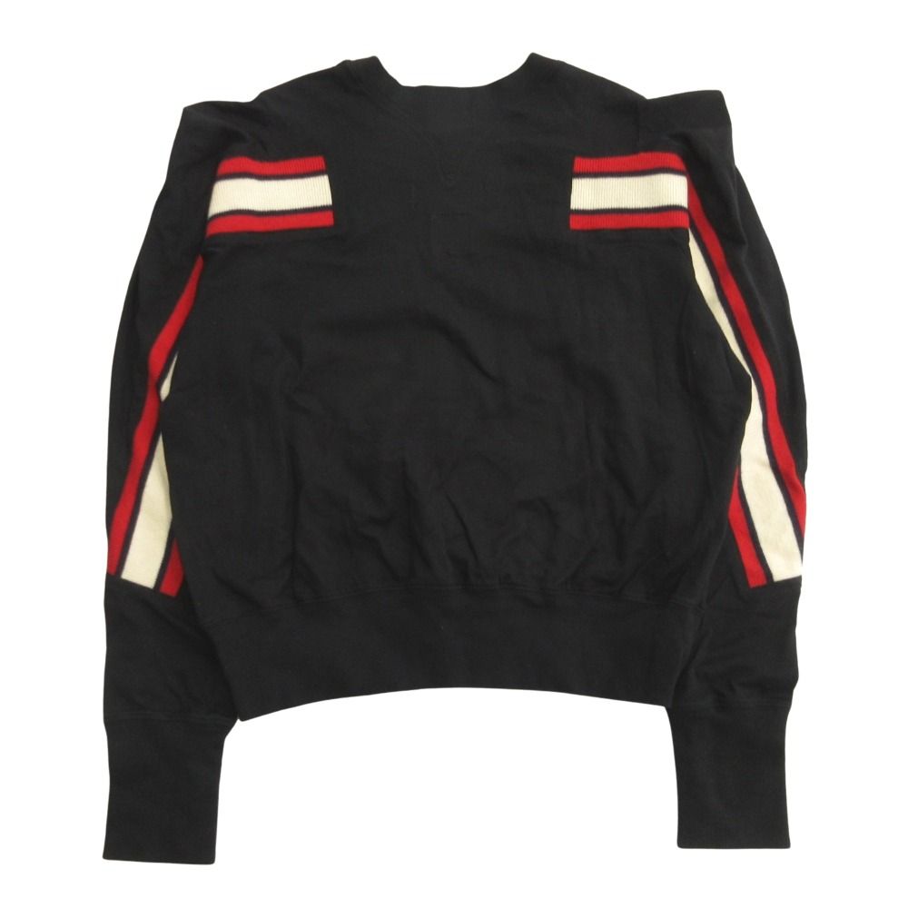 美品 FACETASM ファセッタズム バックニット切替 ロング カットソー Tシャツ 長袖 ライン パワーショルダー 1 黒 ブラック レディース 古着 中古 USED 6,252円