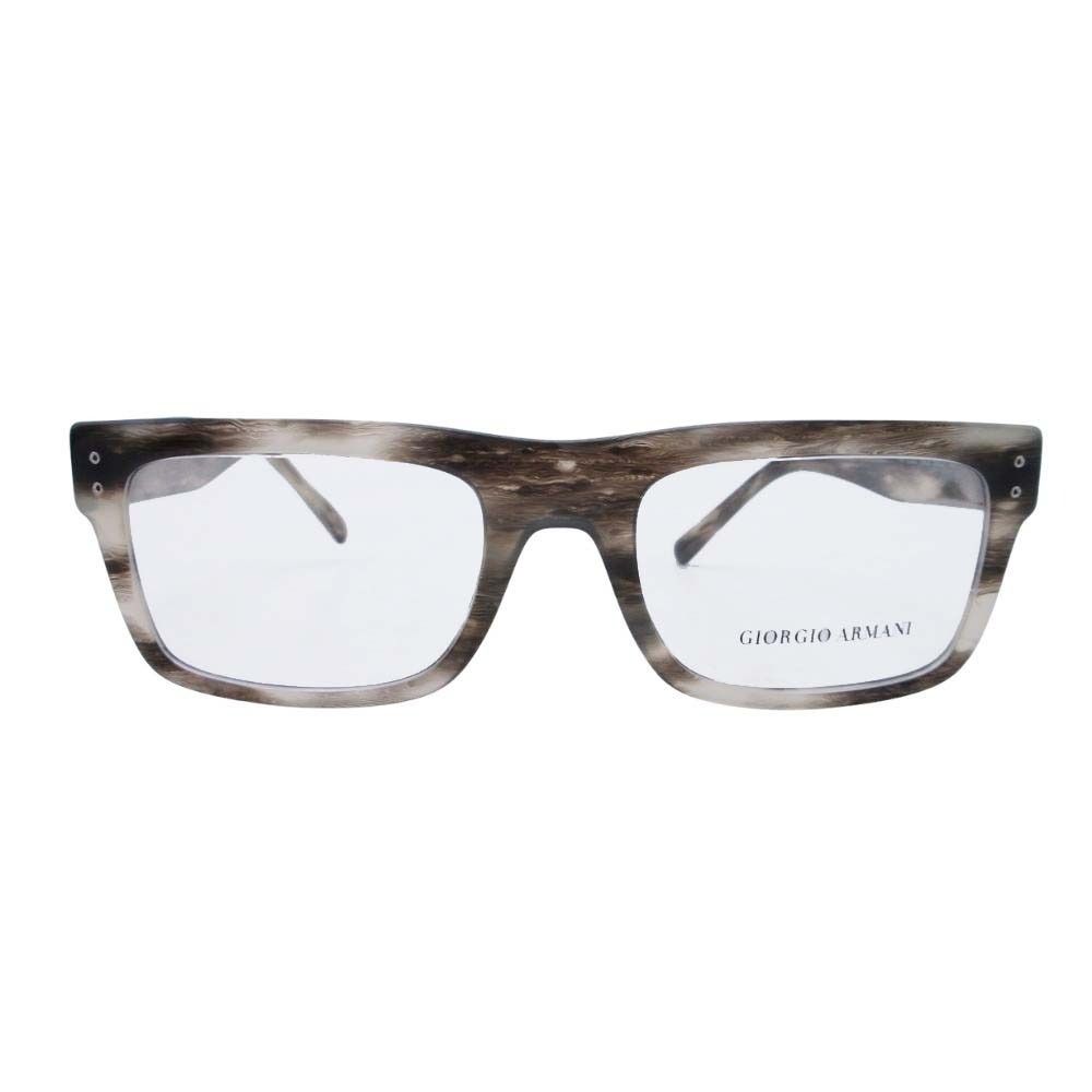 未使用 GIORGIO ARMANI ジョルジオアルマーニ AR7232 伊達眼鏡 サングラス アイウェア メガネ レクタングル フルリム グレー メンズ レディース 古着 中古 USED