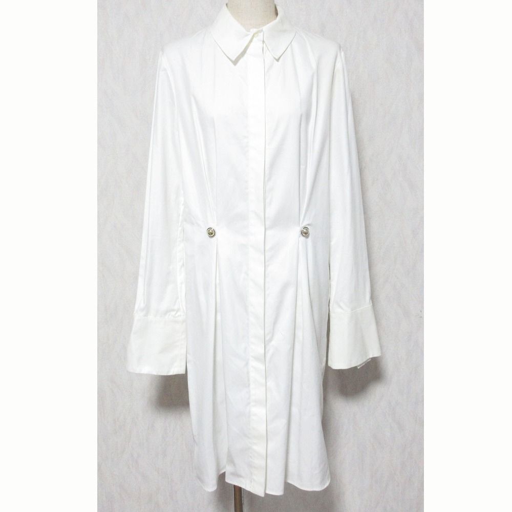 良品 CARVEN カルヴェン ロングスリーブ シャツワンピース 3045R300 サイズ36 ホワイト レディース 古着 中古 USED