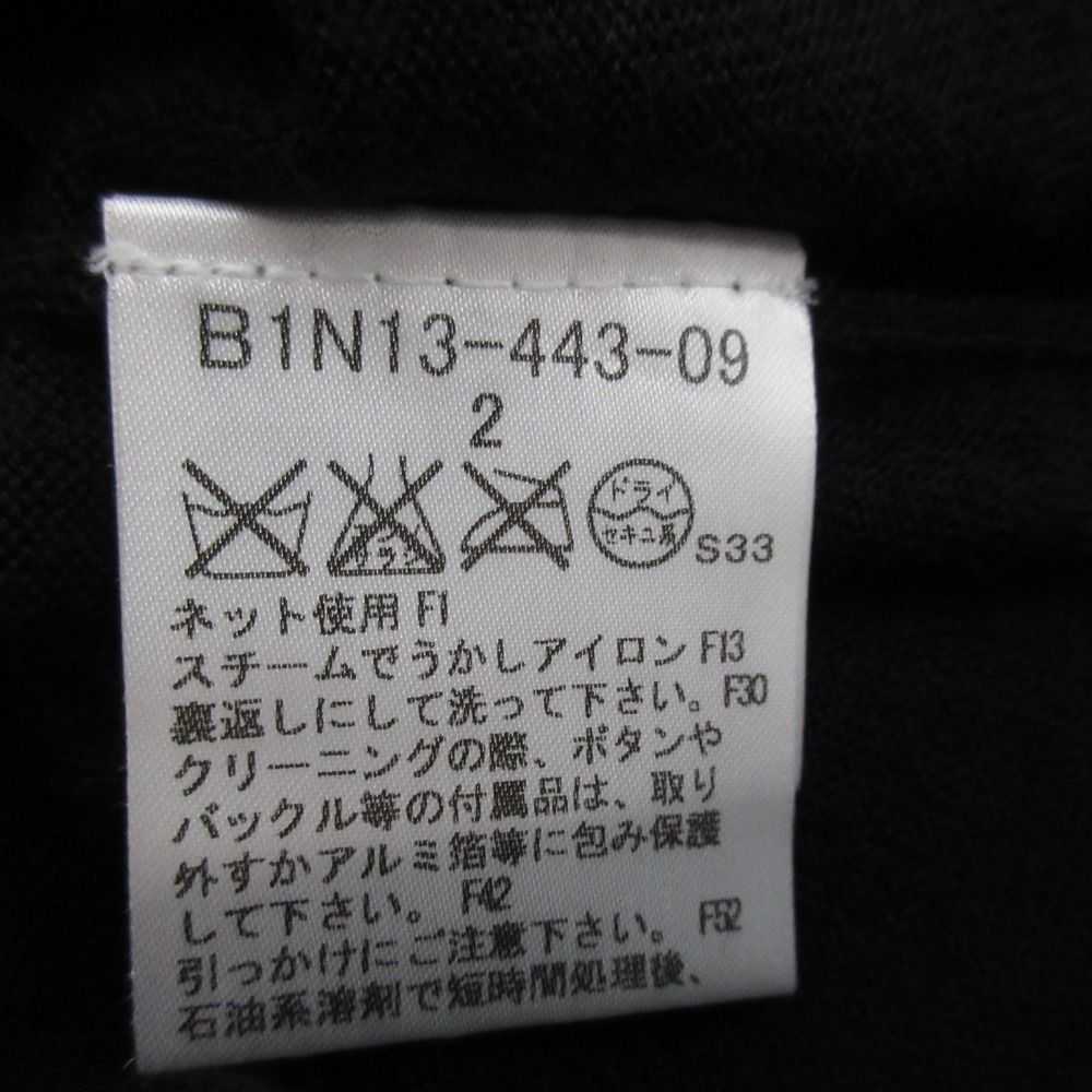 良品 BURBERRY バーバリーロンドン ウール カシミヤ シルク カーディガン 半袖 カットソー アンサンブルニット 2 ブラック レディース 古着 中古 USED
