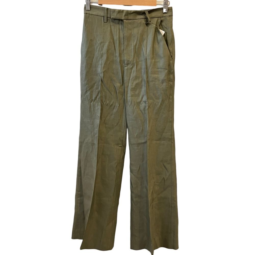 未使用 25AW Lisiere リジェール アパルトモン LINEN STRETCH PANTS スラックスパンツ 25030570006730 サイズ34 カーキ レディース 古着 中古 USED