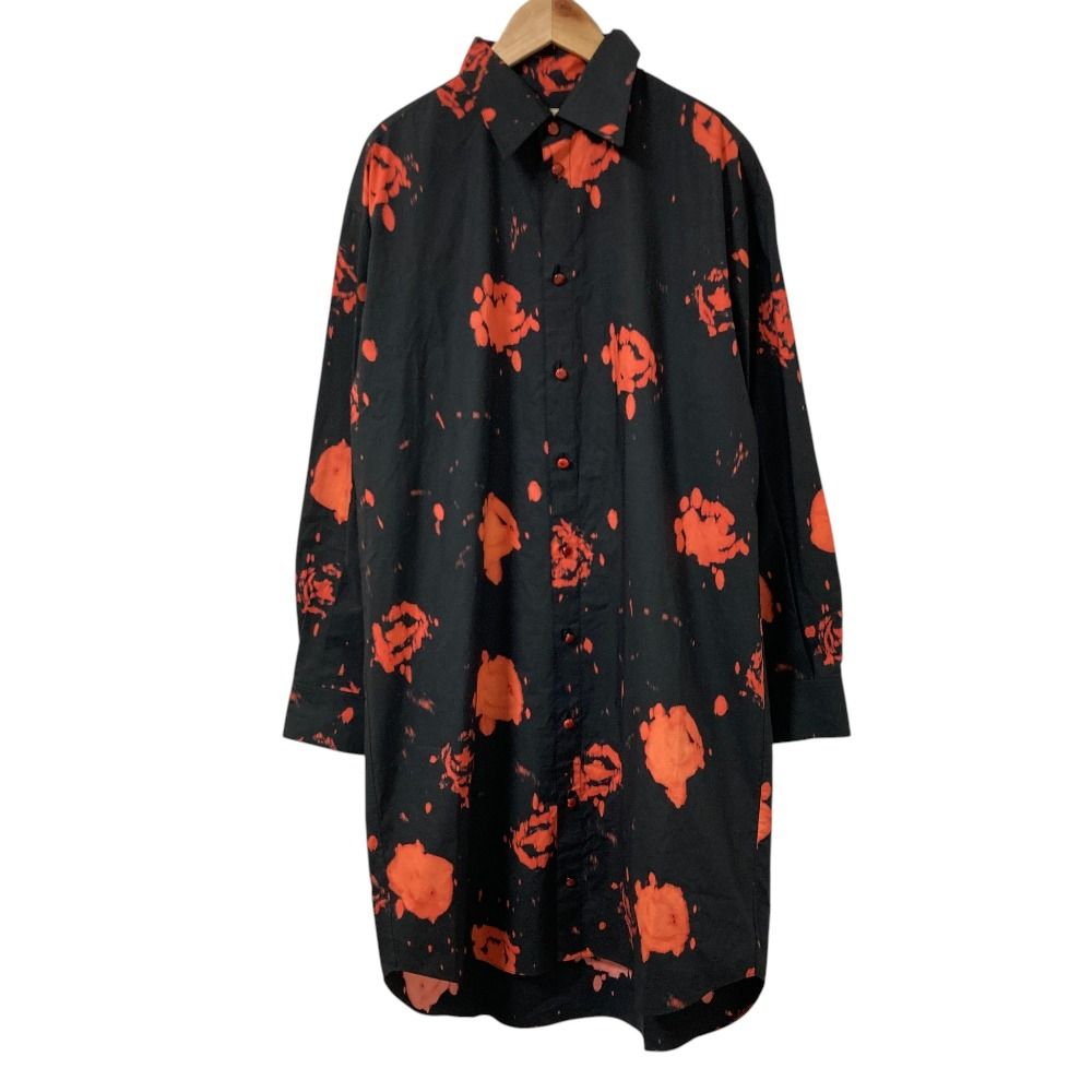 良品 MARNI マルニ ローズプリント 長袖 ロングブラウス シャツワンピース サイズ38 ブラック レッド レディース 古着 中古 USED 12,956円