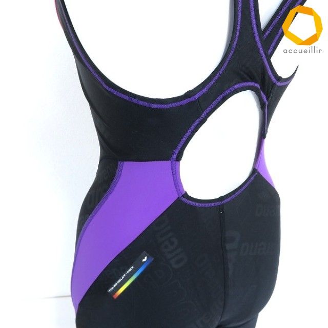 FINA承認　 arena スポーツ用水着 XOサイズ紫・黒 美品 se アリーナ arena 水着 XO 15 黒 紫 4分丈 競泳 練習用 トレーニング