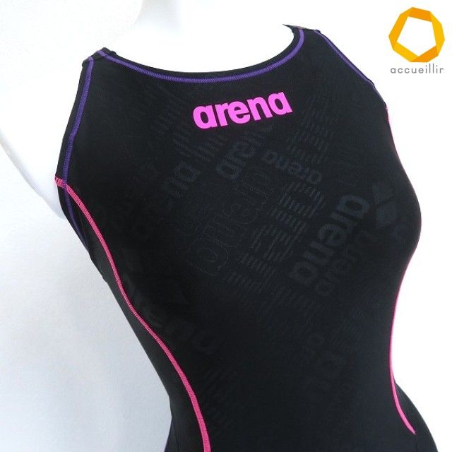 se アリーナ arena 水着 XO 15 黒 紫 4分丈 競泳 練習用 トレーニング