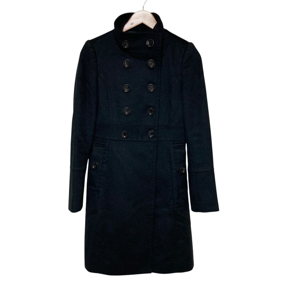 美品 BURBERRY BLACK LABEL バーバリーブラックレーベル カシミヤ ロングコート 40 ブラック レディース 古着 中古 USED