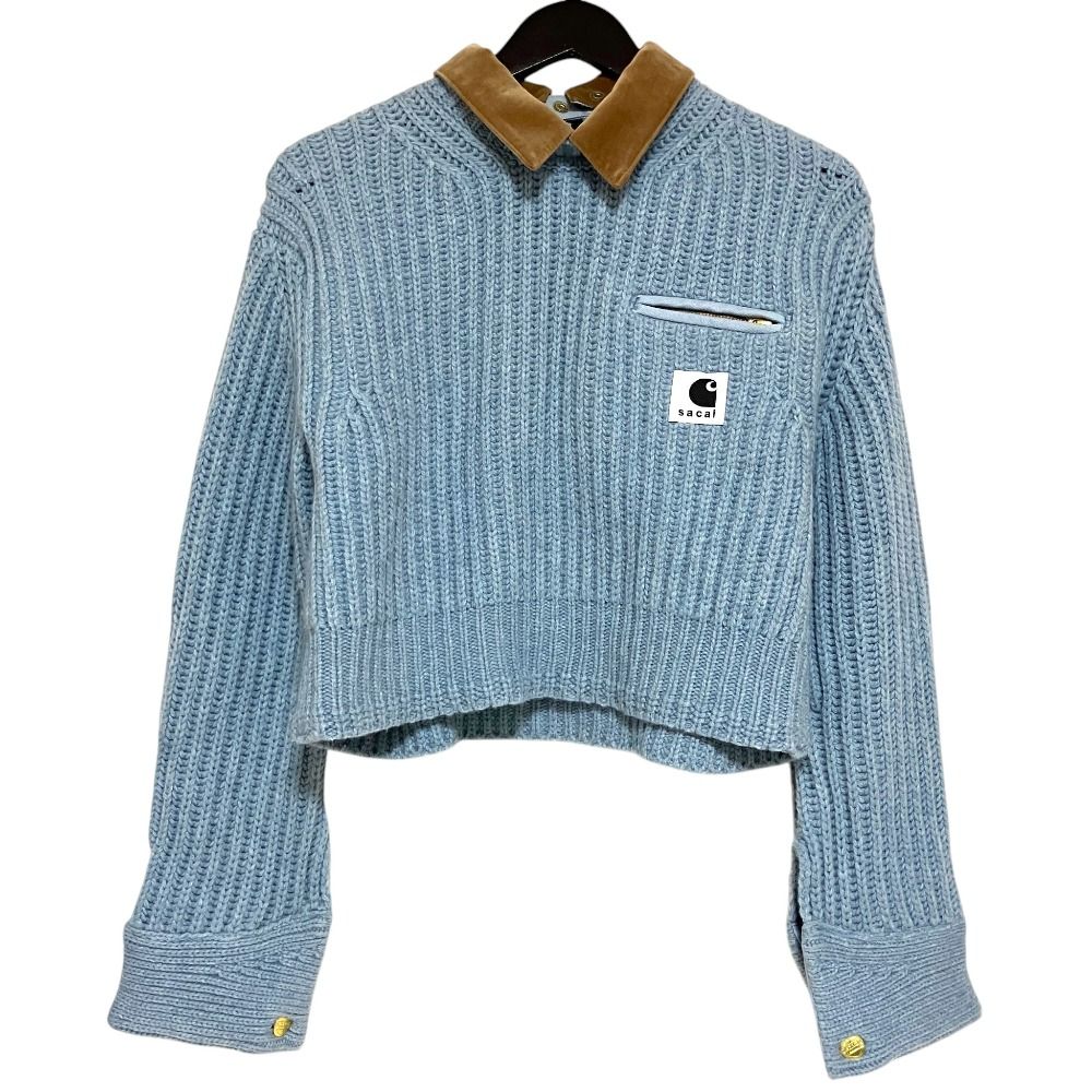 良品 23AW Sacai サカイ カーハート Knit Pullover Detroit クロップド