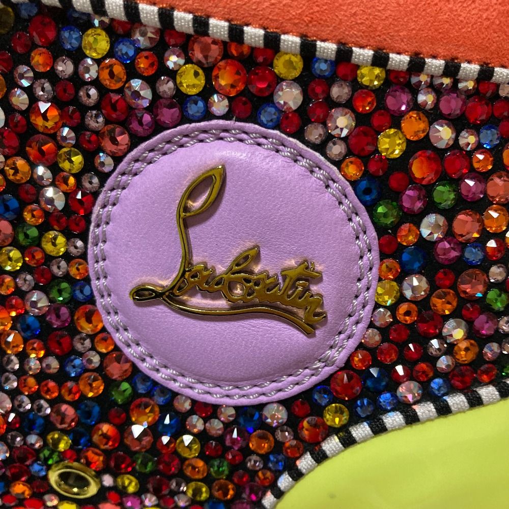新品同様 CHRISTIAN LOUBOUTIN クリスチャンルブタン ルイス スワロフスキー ハイカットスニーカー 39 26cm相当 マルチカラー メンズ レディース 古着 中古 USED