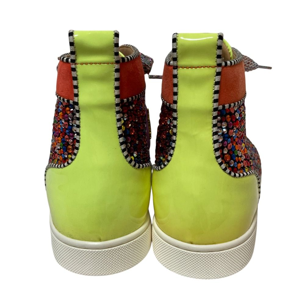 新品同様 CHRISTIAN LOUBOUTIN クリスチャンルブタン ルイス スワロフスキー ハイカットスニーカー 39 26cm相当 マルチカラー メンズ レディース 古着 中古 USED