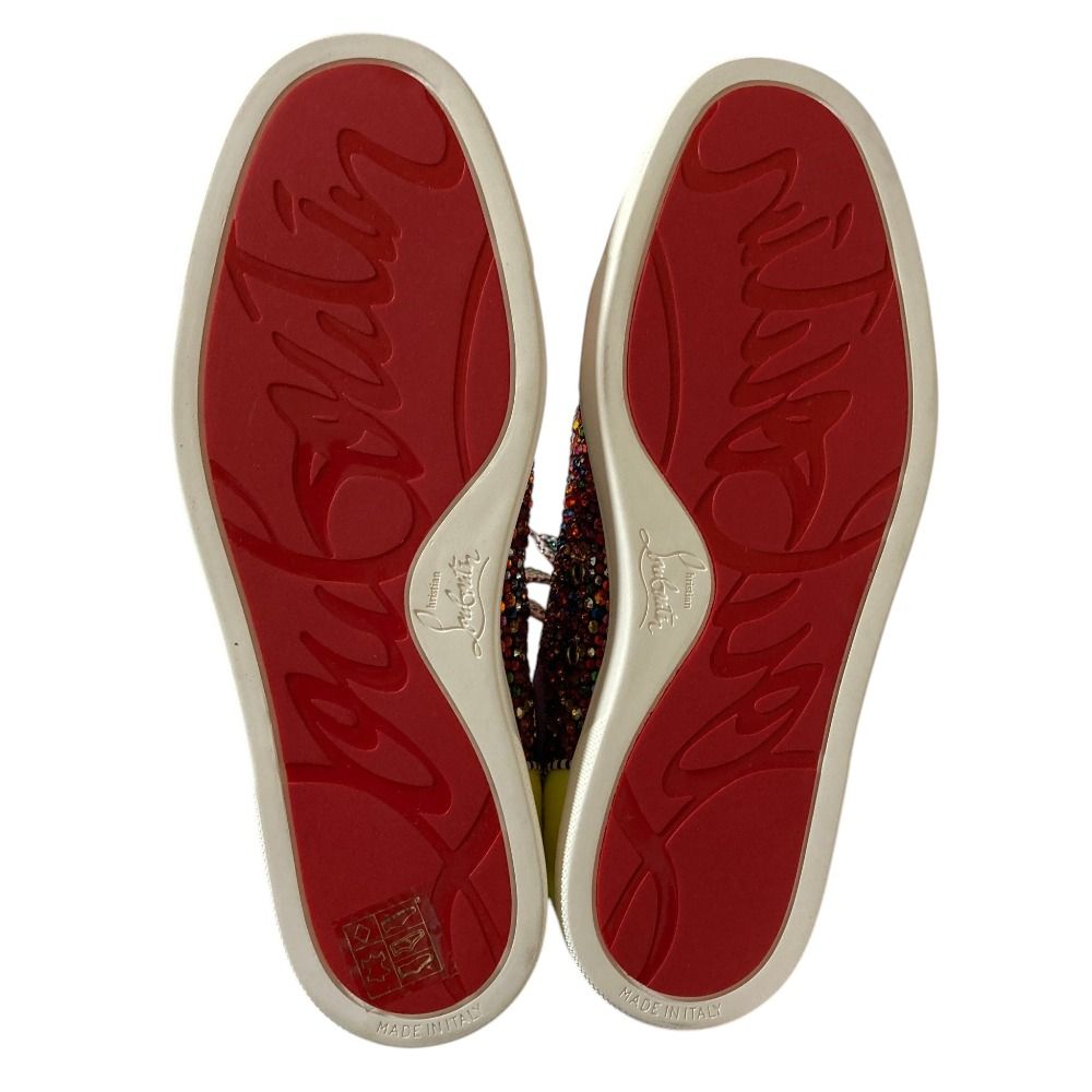新品同様 CHRISTIAN LOUBOUTIN クリスチャンルブタン ルイス スワロフスキー ハイカットスニーカー 39 26cm相当 マルチカラー メンズ レディース 古着 中古 USED