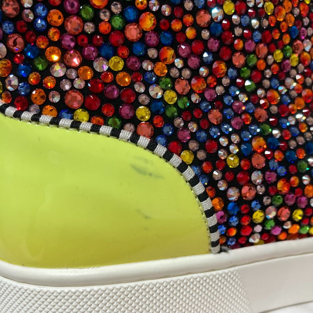 新品同様 CHRISTIAN LOUBOUTIN クリスチャンルブタン ルイス スワロフスキー ハイカットスニーカー 39 26cm相当 マルチカラー メンズ レディース 古着 中古 USED