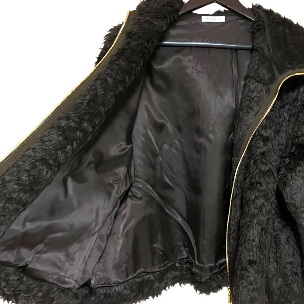 美品 EVERYDAY I LIKE エブリデイアイライク ドゥーズィエムクラス teddy Zip ブルゾン モヘヤ ジャケット ブラウン レディース 古着 中古 USED