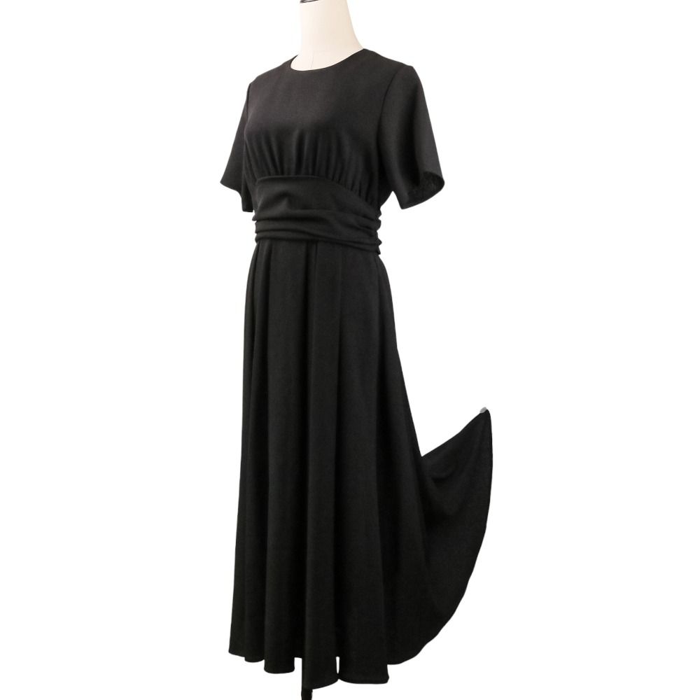 美品 OHGA オオガ オーガ FLARE DRESS 半袖 ロング ワンピース サイズS 