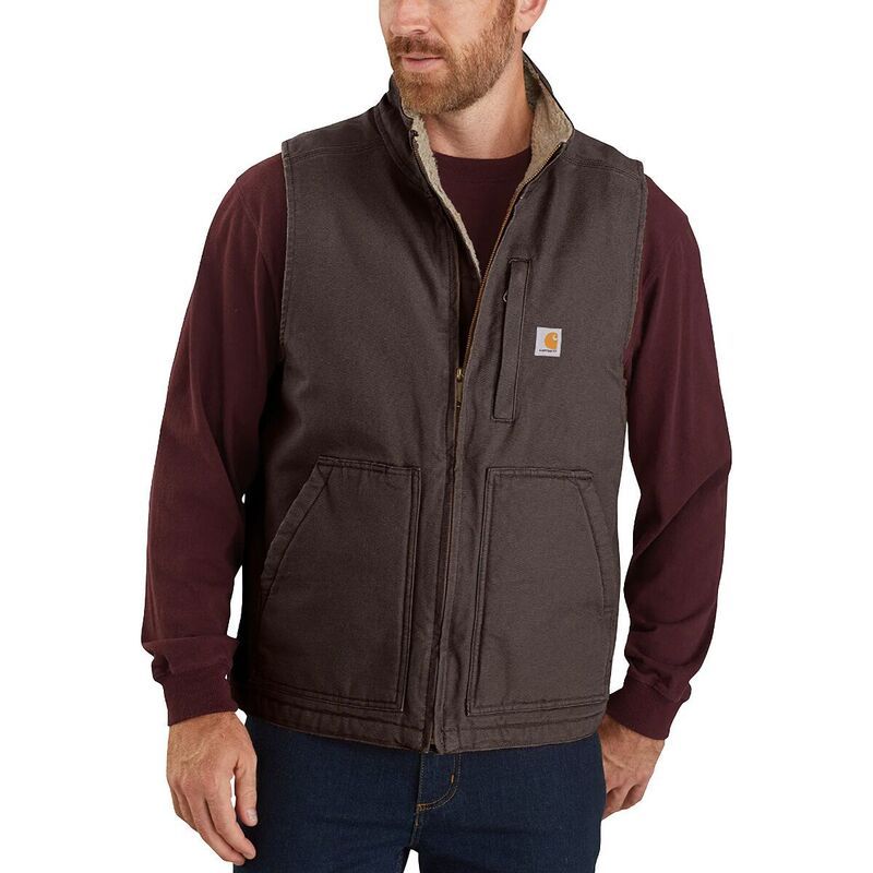 カーハート メンズ トップス ベスト Carhartt SherpaLined MockNeck Vest Mens Dark Brown ブラウン