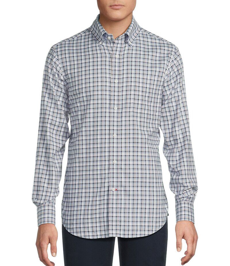 ダニエル クレミュ メンズ トップス シャツ オックスフォード トール Cremieux Big Tall Blue Label Washed Oxford Tight Plaid Long Slee