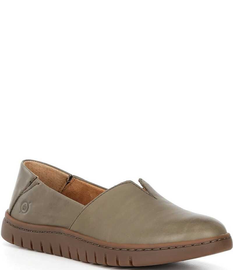 ボーン レディース シューズ パンプス レザー ローファー Born Sebra II Leather Loafers Dusky Green グリーン