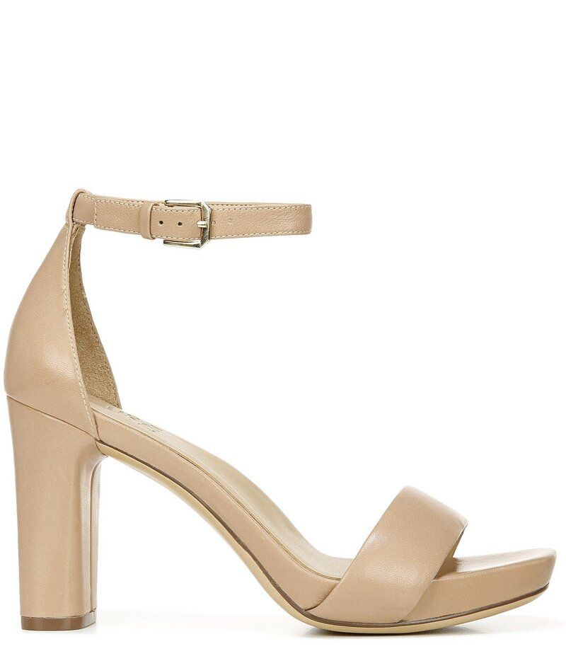 ナチュライザー レディース シューズ サンダル アンクル レザー Naturalizer Joy Leather Square Toe Ankle Strap Dress Sandals Creme