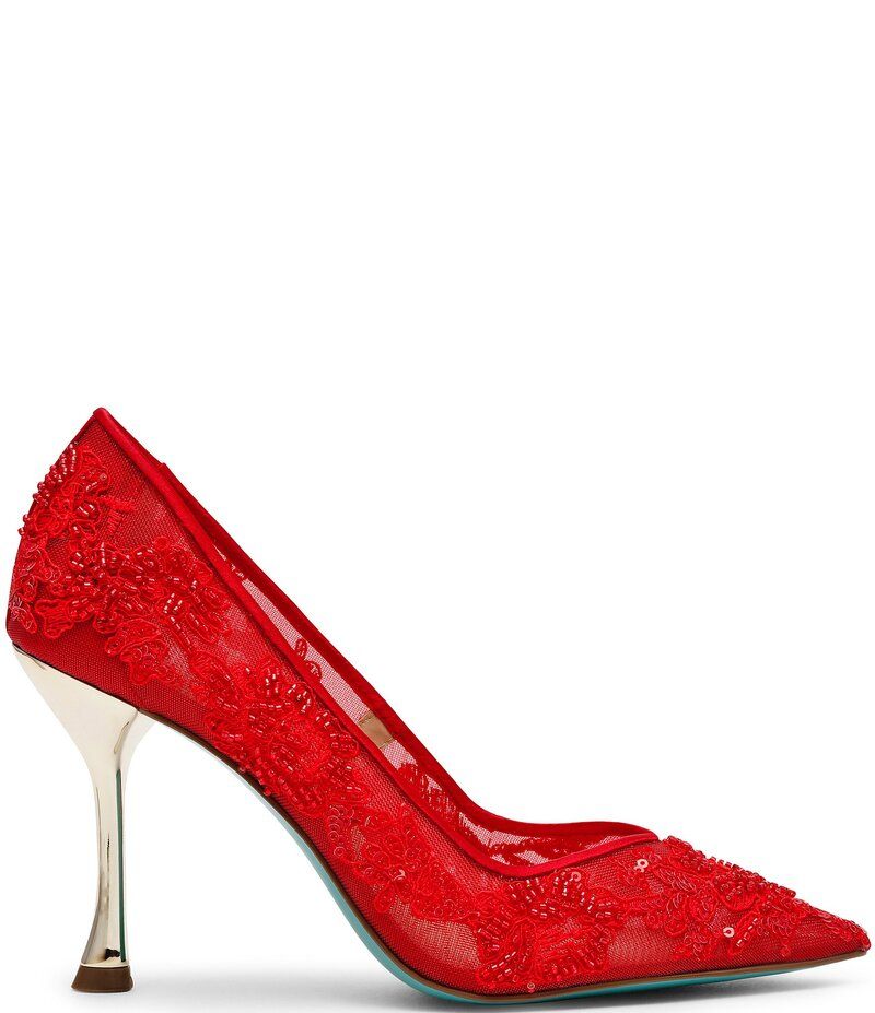 ベッツィジョンソン レディース シューズ パンプス メッシュ Blue by Betsey Johnson Jenii Mesh Beaded Stiletto Pumps Red レッド 21,868円