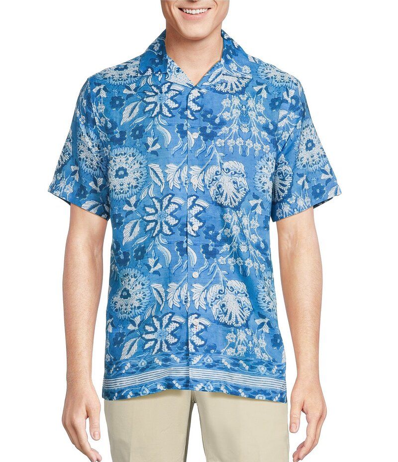 ダニエル クレミュ メンズ トップス シャツ フラワー柄 プリント フラワー Cremieux Blue Label Mixed Floral Print Short Sleeve Woven Cam