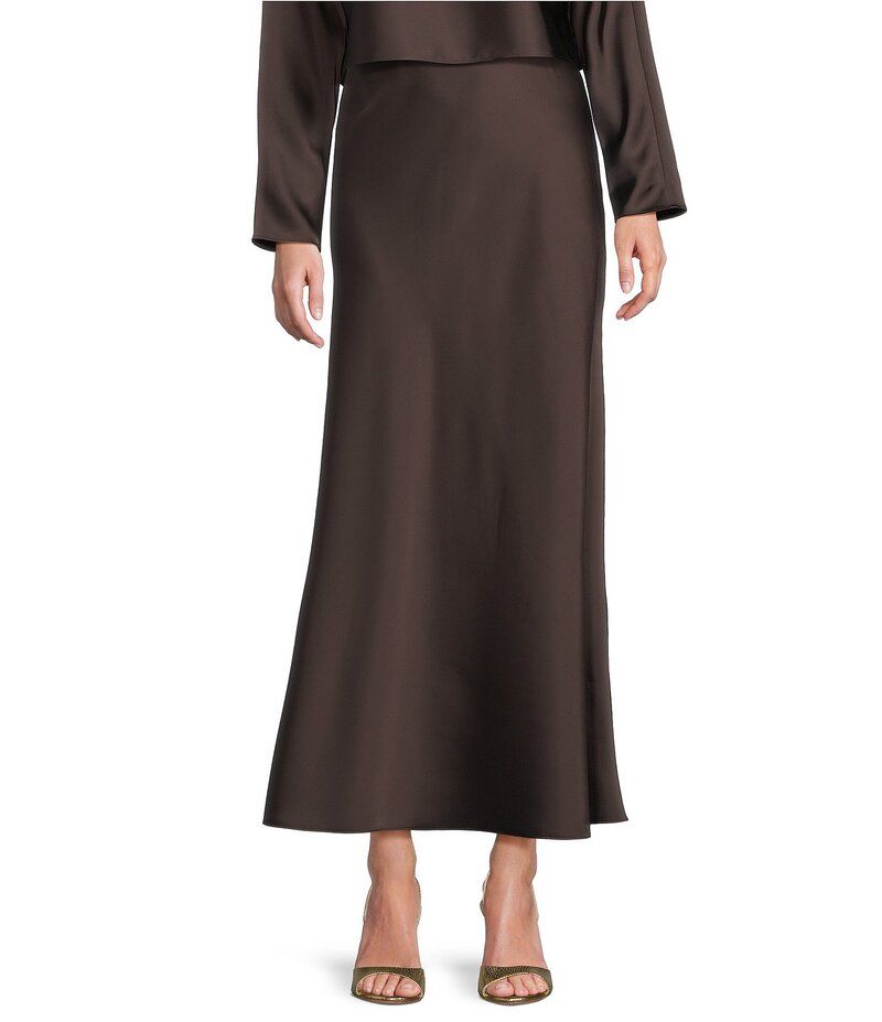 アントニオ メラーニ レディース ボトムス スカート A ライン サテン マキシ Antonio Melani Bella ALine Coordinating Satin Maxi Skirt Ch