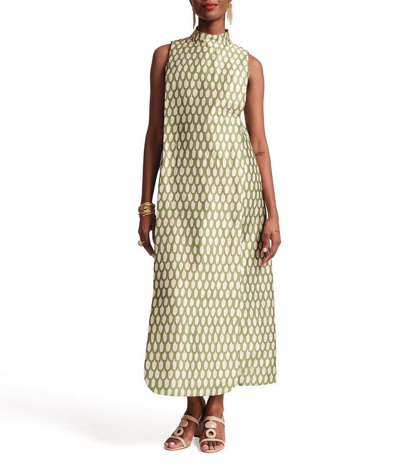 フランセスバレンタイン レディース トップス ワンピース モックネック マキシワンピース プリント ノースリーブ マキシ FRANCES VALENTINE Carlyle Loop Print Mo