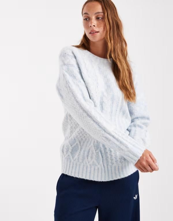 コットンオン レディース アウター ニット・セーター セーター Cotton On luxe crew sweater in pale Pale blue ブルー