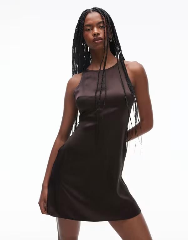 アンドアザーストーリーズ レディース トップス ワンピース ミニワンピース ミニ サテン Other Stories bias cut satin mini dress BROWN ブラウン 15,606円