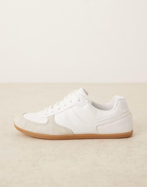 エイソス レディース シューズ スニーカー レース ASOS DESIGN Diligent slim lace up sneakers WHITE ホワイト 14,615円