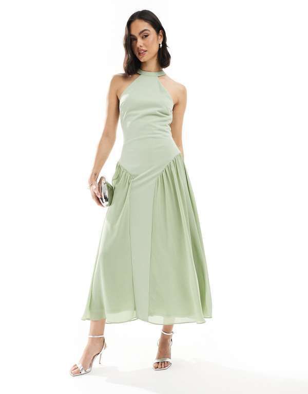 ティエフエヌシー レディース トップス ワンピース ハイネック マキシワンピース スカート マキシ TFNC Bridesmaid high neck maxi dress with full ski 16,045円