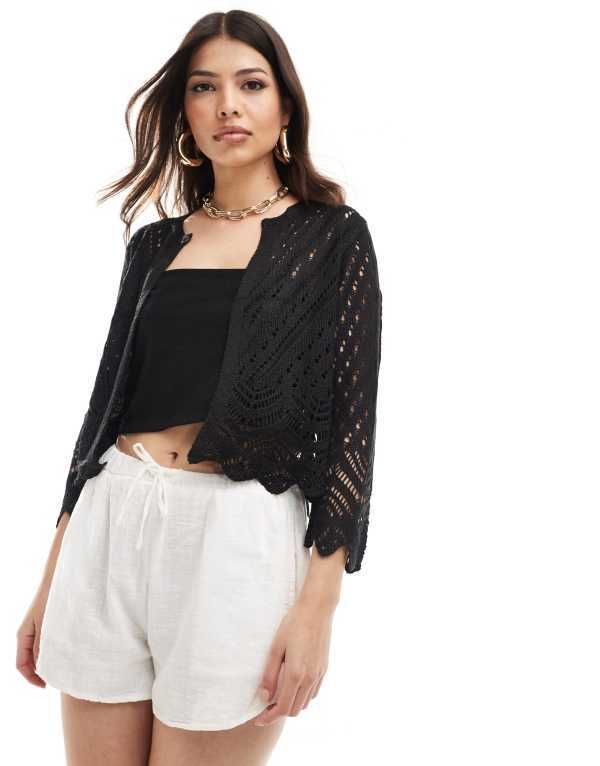 ジェイディーワイ レディース アウター カーディガン ニット JDY knit 34 length sleeve cardigan Black ブラック