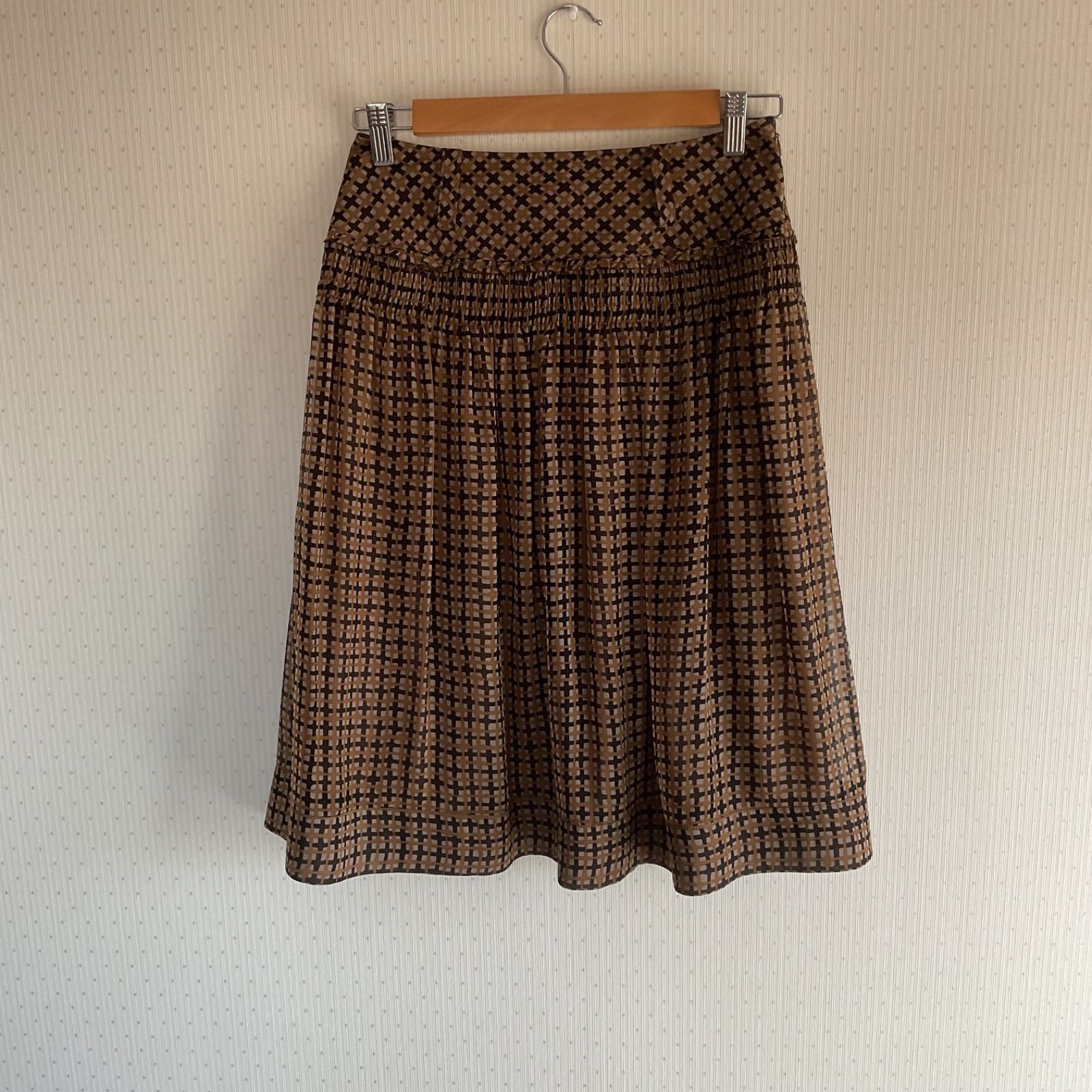 極美品】René INTERNATIONAL Rene ルネ 最高級シルク100% クロス柄