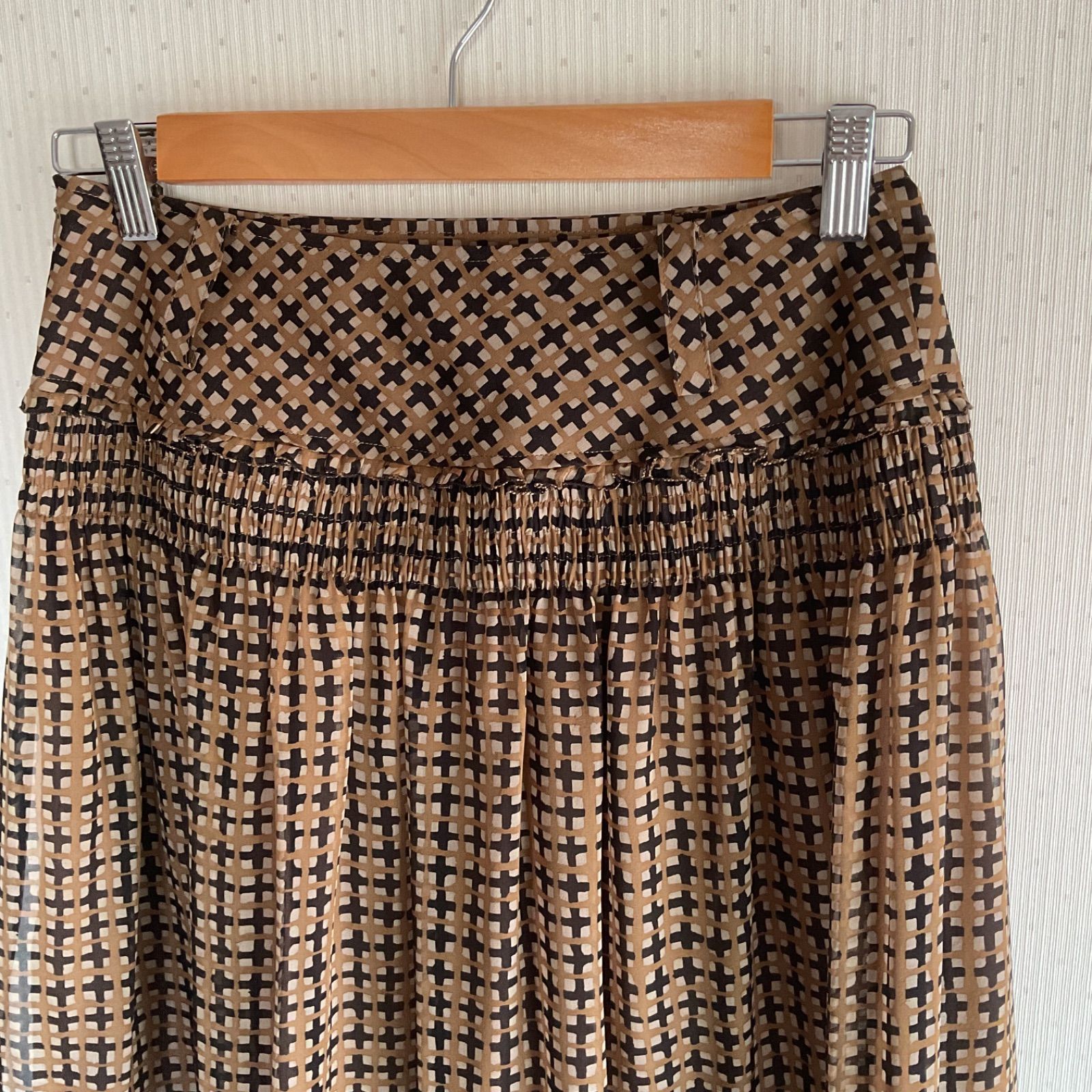 極美品】René INTERNATIONAL Rene ルネ 最高級シルク100% クロス柄