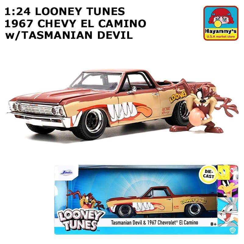 ミニカー ダイキャスト フィギュア 1967 CHEVY EL CAMINO 車 ディスプレイ 1:24 LOONEY TUNES TASMANIAN DEVIL アメリカン 雑貨 エルカミーノ シボレー ギフト キャラクター タズ ルーニー・テューンズ