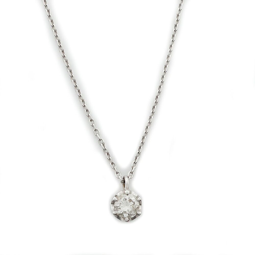 【天白】ルジアダ ネックレス 約2.1g 約38cm 750 ホワイトゴールド ダイヤモンド 0.24ct アクセサリー