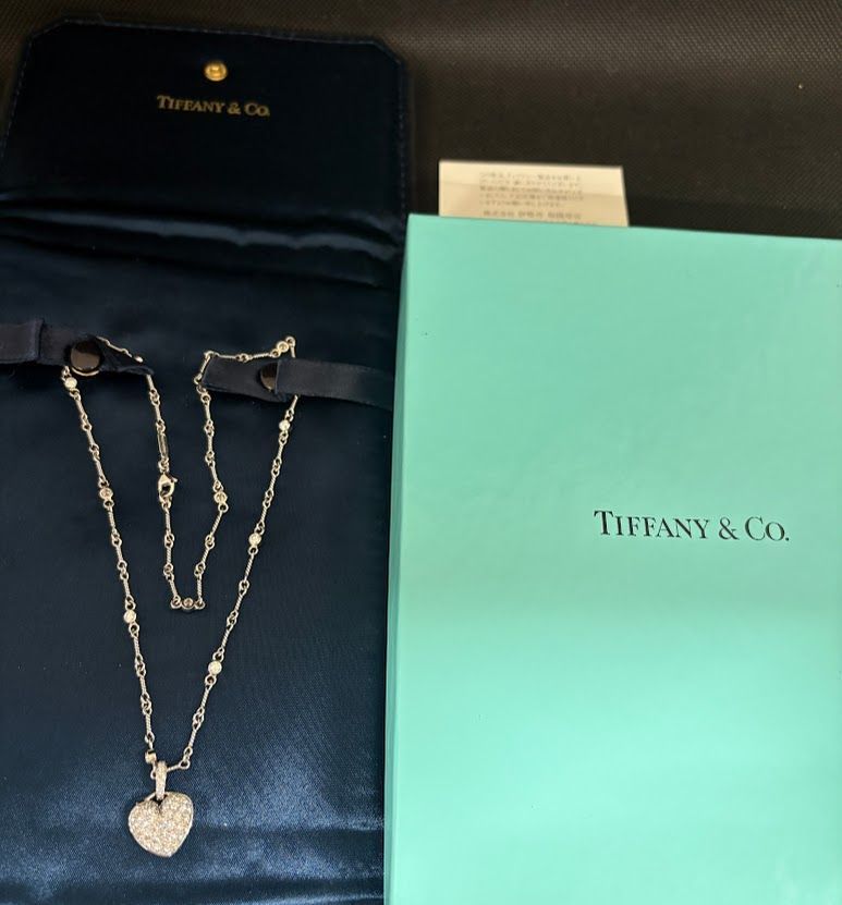【PT.950刻印あり/純正箱付き】 TIFFANY&Co.ティファニー ネックレス プラチナ ダイヤモンド ハート _SFM_D0729-F007 225,000円