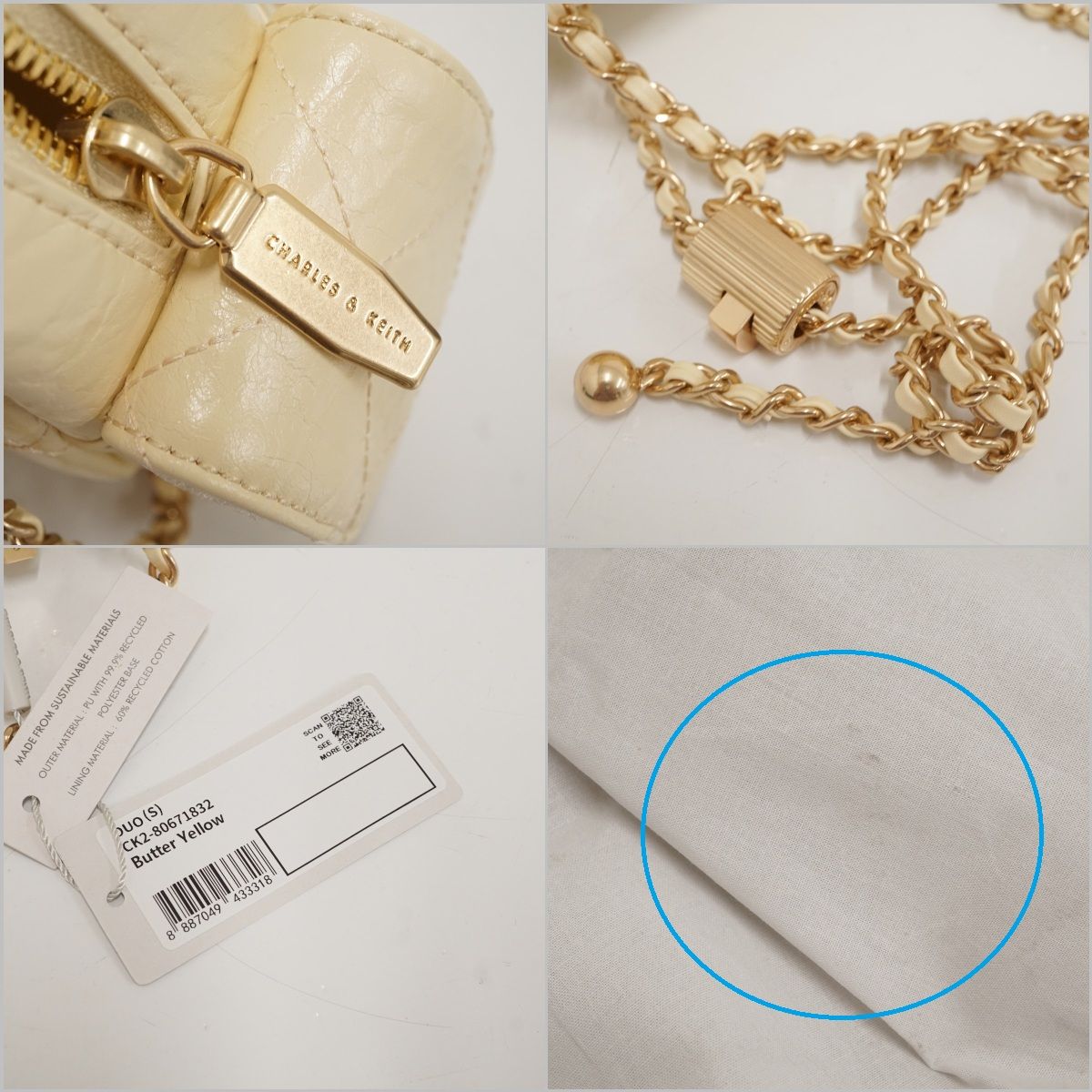新品】CHARLES & KEITH チャールズ アンド キース Duo ドゥオ キルト 