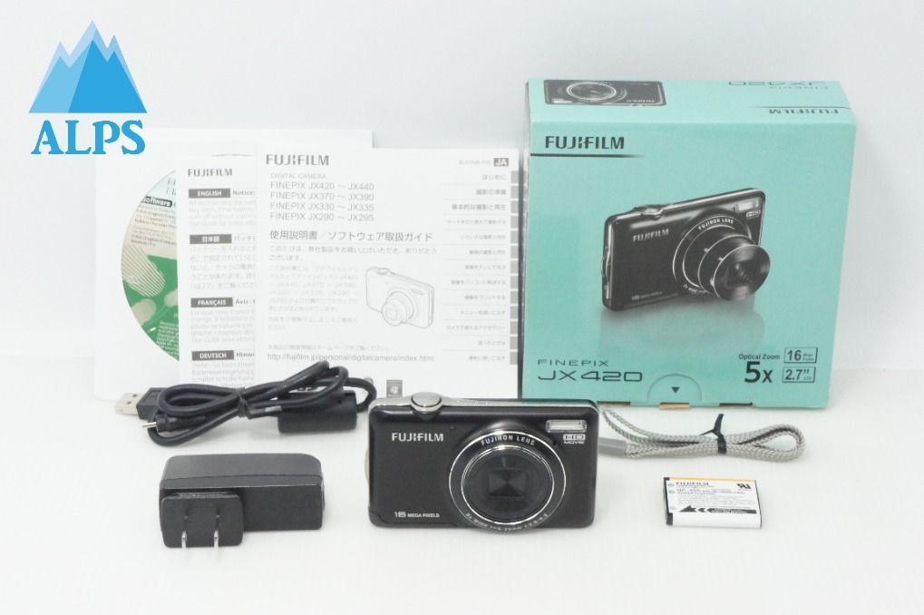 美品 FUJIFILM フジフィルム FinePix JX420 コンパクトデジタルカメラ ブラック 元箱付 260714p