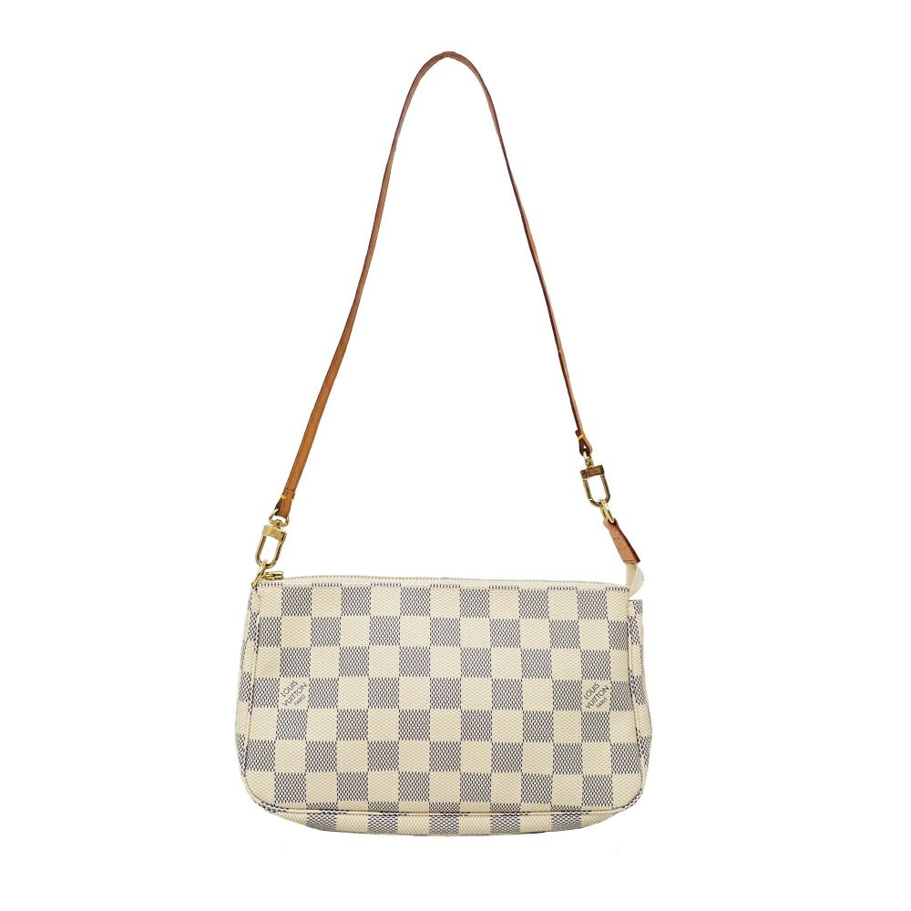 【名東】ルイヴィトン ポシェットアクセソワール ダミエアズール N41207 ショルダーバッグ ストラップ別売品 レディース