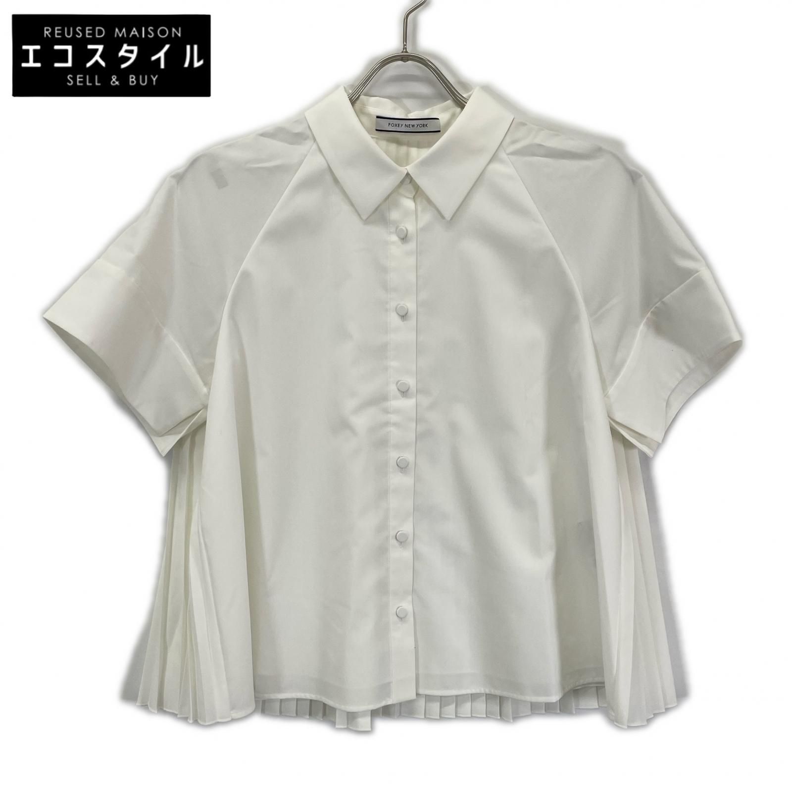 FOXEY NEW YORK　フォクシーニューヨーク　44663 24年 ホワイト Modern Plisse 後ろプリーツブラウス　38 27,257円