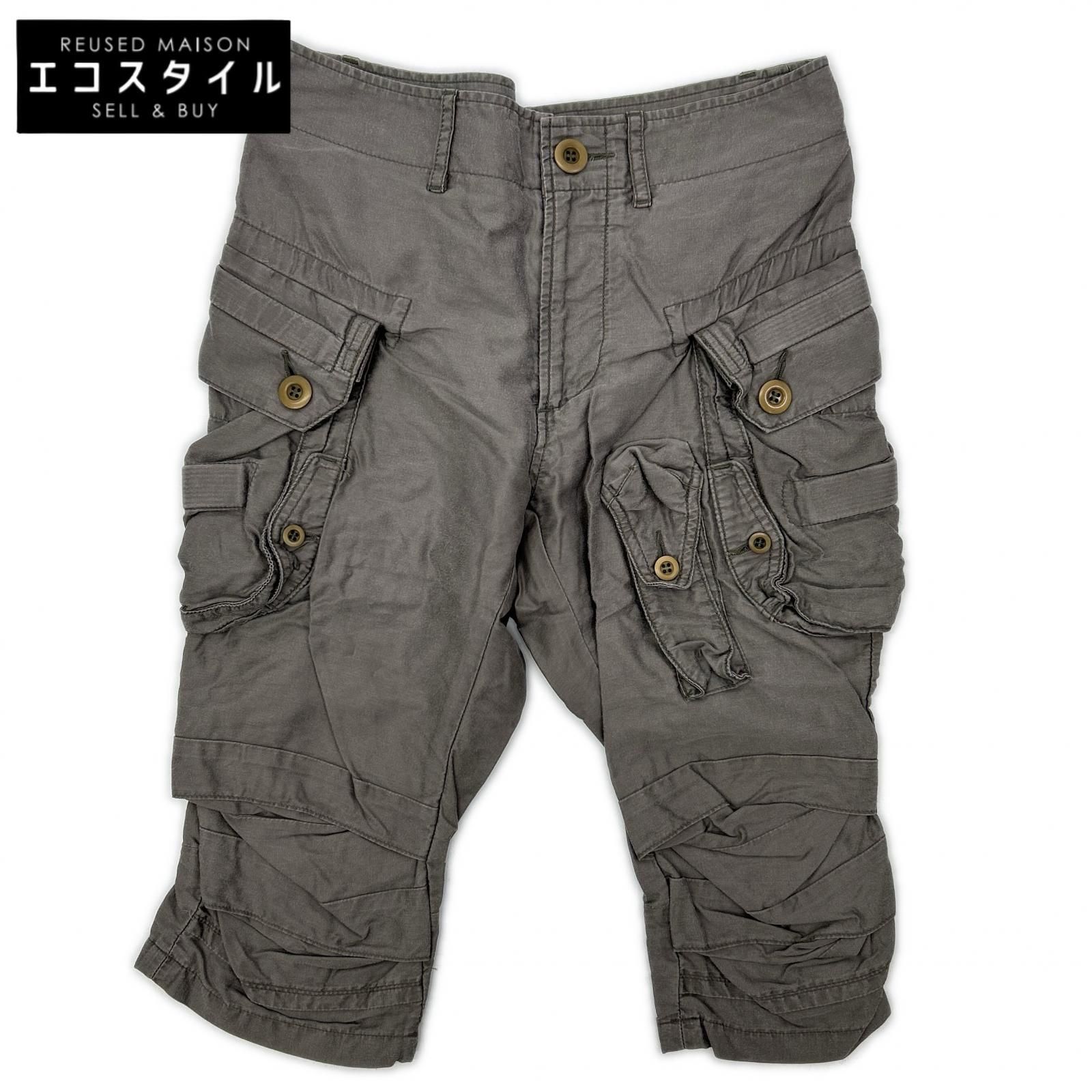 JULIUS　ユリウス　10SS カーキ neurbanvolker ガスマスク カーゴ クロップドパンツ　1
