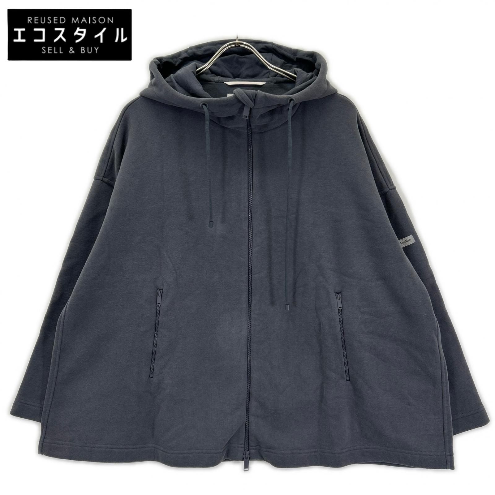 MAX MARA LEISURE　マックスマーラレジャー　39260316 グレー ジップアップ 裏起毛 バックロゴパーカー　S 18,138円
